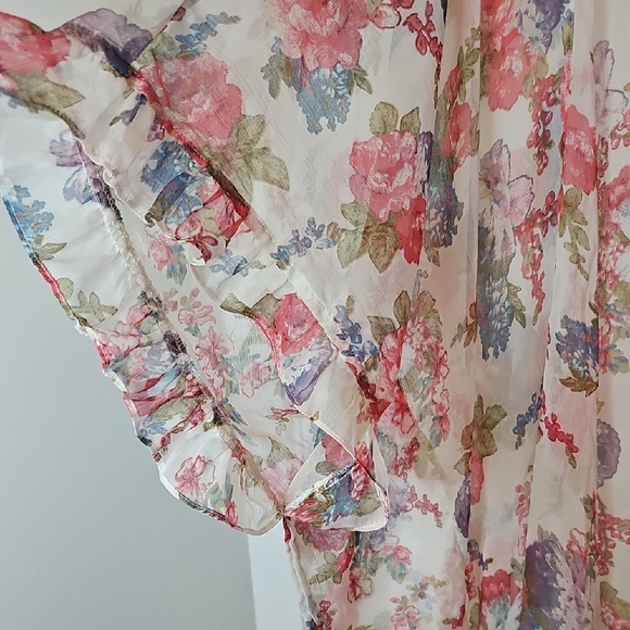 Betsey Johnson Pink and Blue Floral Top - Picture 4 of 7